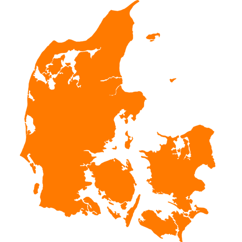 Danmarkskort i orange